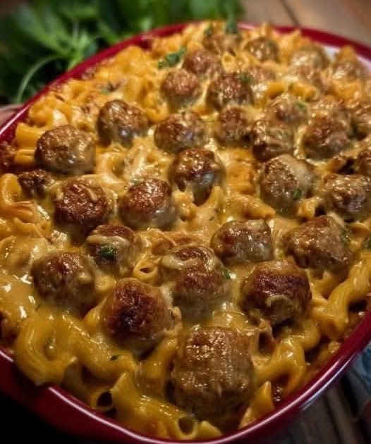 Cheesy Baked Pasta with Meatballs